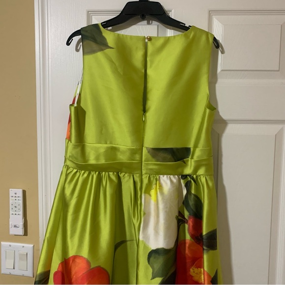 NWT Donna Karan New York Printed V-neck Floral Mikado Gown 14 Formal Wedding - Picture 11 of 16